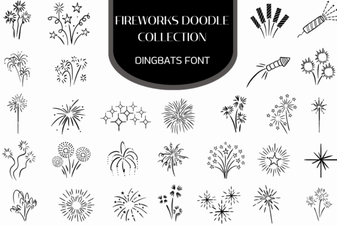 Firework Font Doodle Collection for Creative Projects